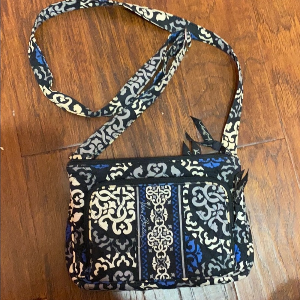 Navy, black and white Vera Bradley sling purse